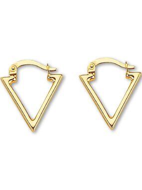 14K Gold Triangle Hoop Earrings | Modern Minimalist Jewelry By Tehrani Jewelry